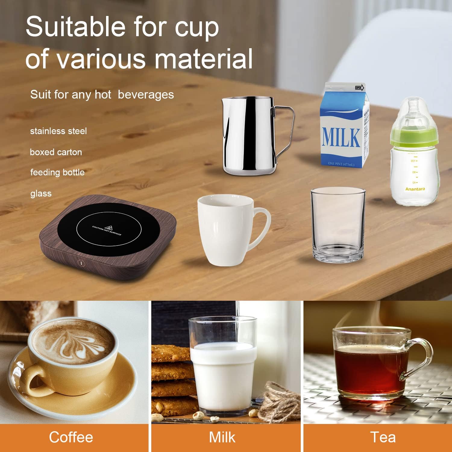 Bsigo Smart Coffee Mug Warmer & Cute Cat Mug Set, Beverage Cup Warmer for Desk Home Office, Candle Warmer Plate for Milk Tea Water with Two Temperature Setting(Up to 140℉/ 60℃), 8 Hour Auto Shut Off - Image 6